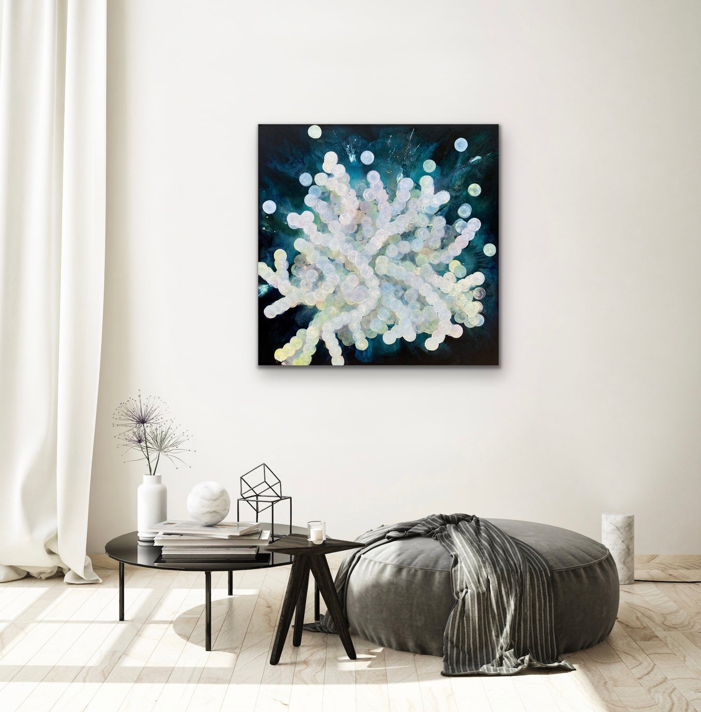 Bio Bloom Luminous I - Abstract Sealife Painting 76cm x 76cm