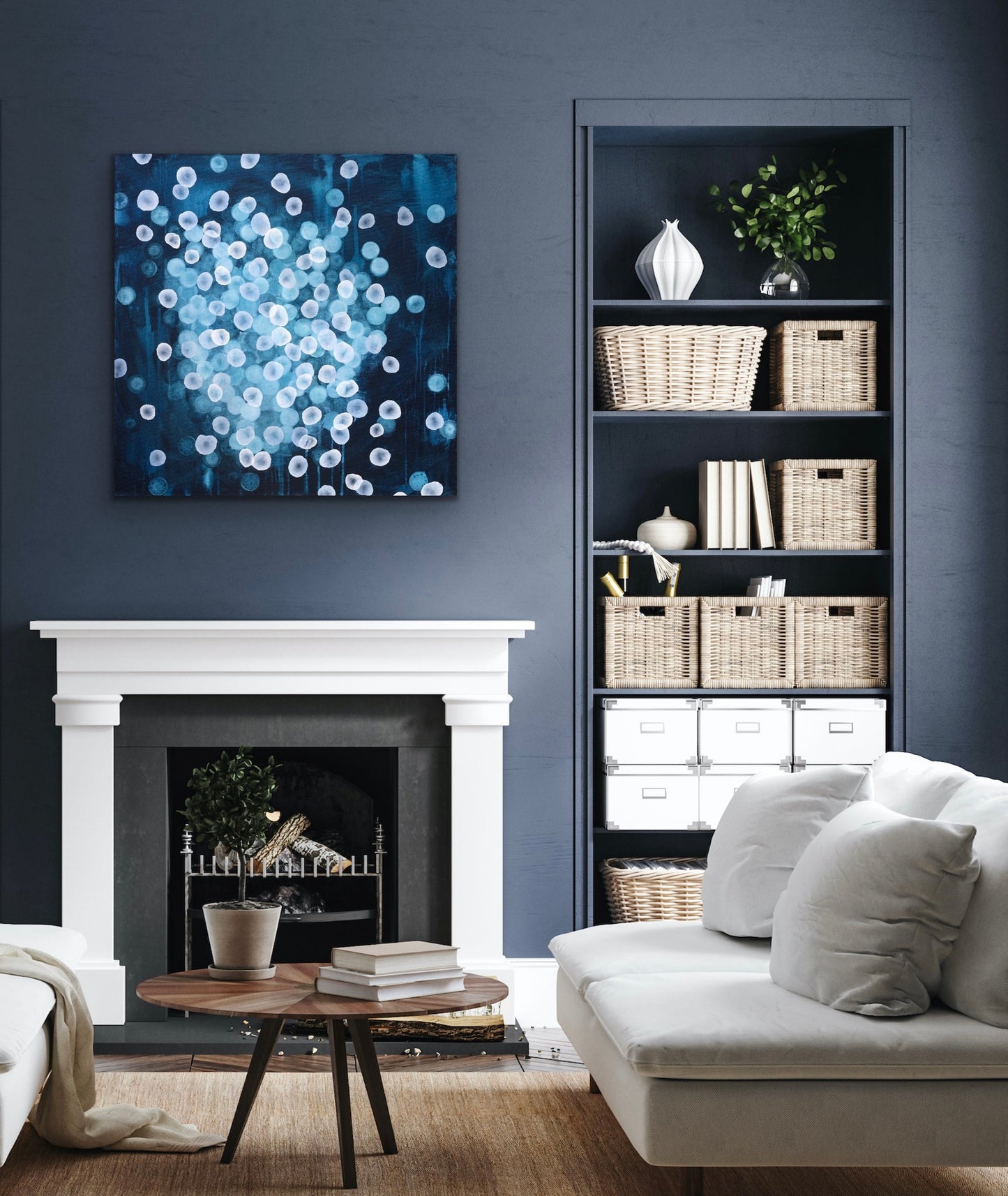 Aqueous Field - Coral Bloom IX - Abstract Sealife Painting