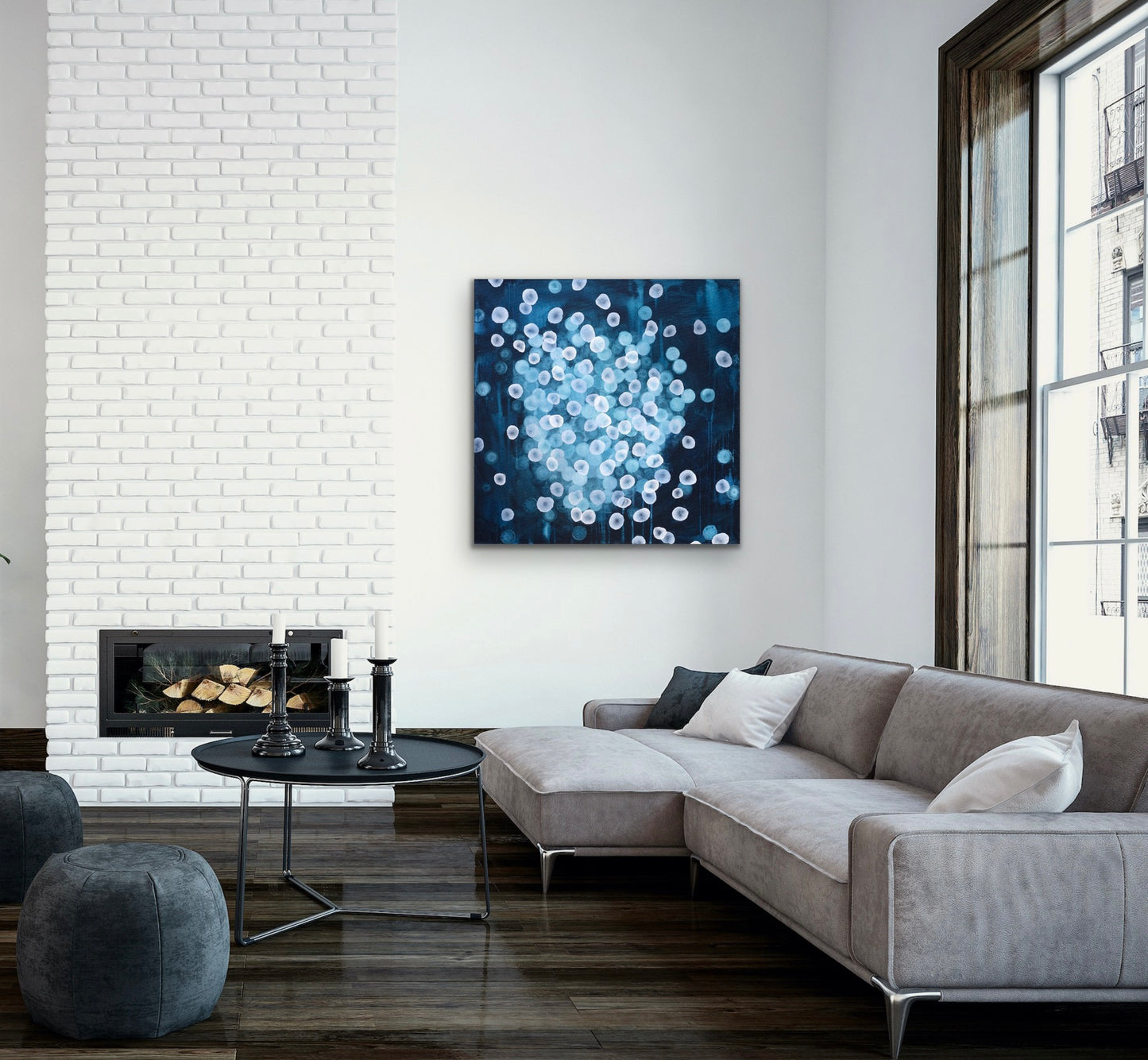 Aqueous Field - Coral Bloom IX - Abstract Sealife Painting