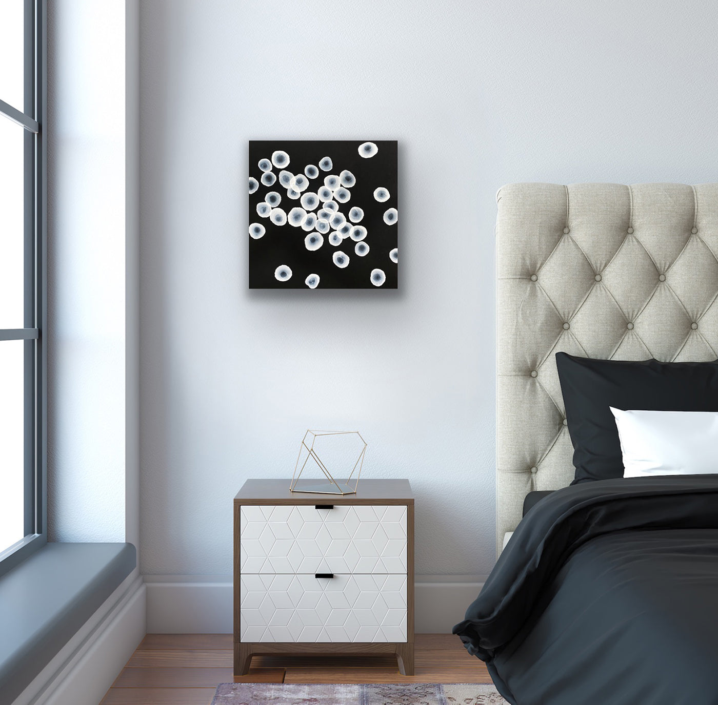 Orbicular Song II - Abstract Monochrome Painting