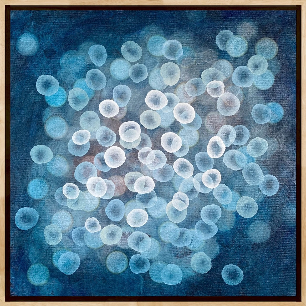 Bioluminescent Bloom Dance - Abstract Microscopic Sealife Painting