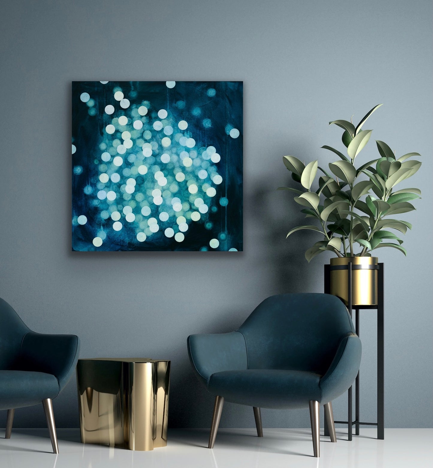 Aqueous Bloom Life Field XIX - Abstract Sealife Painting