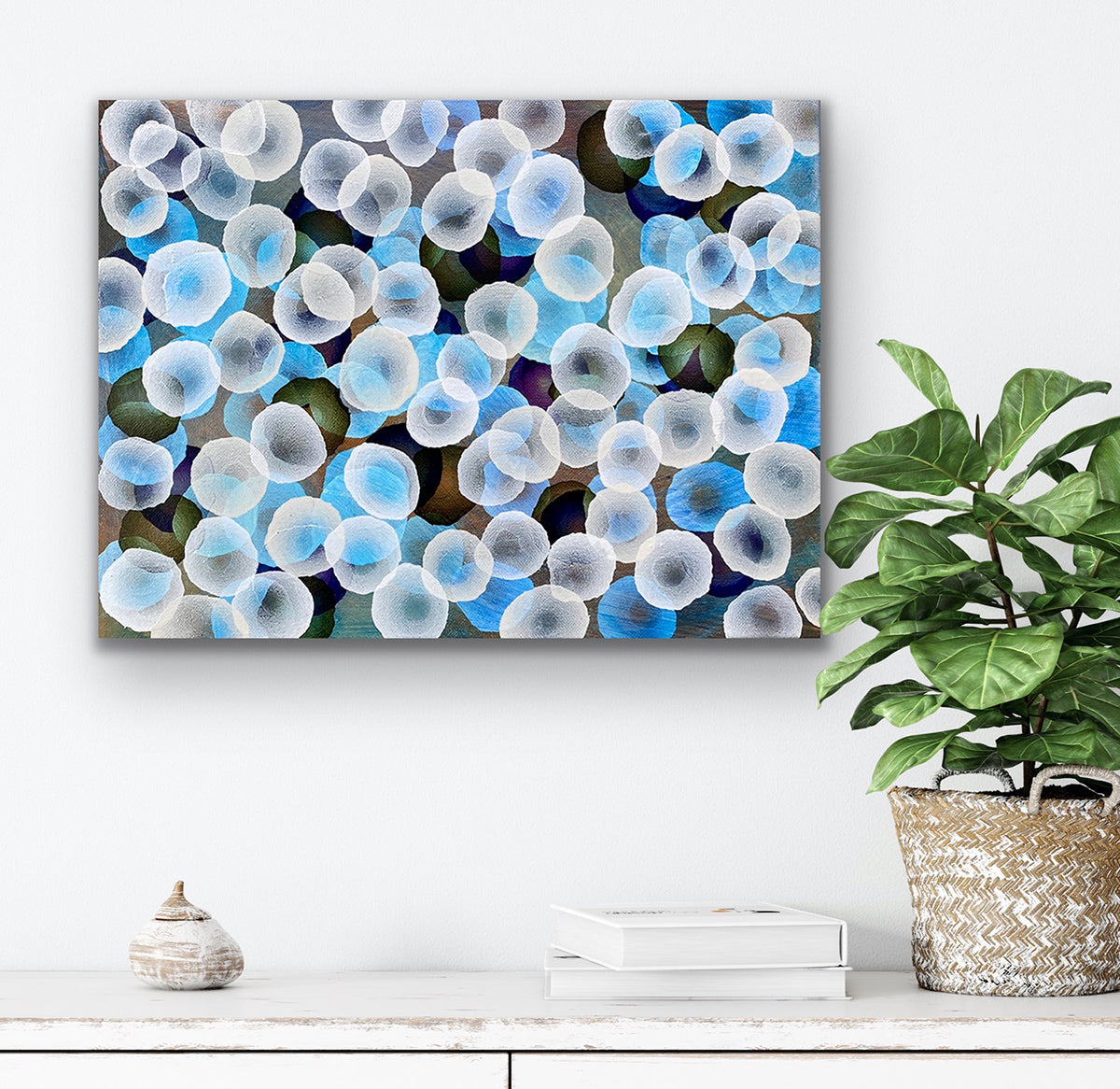 Bioluminous Drift VIII - Original Abstract Painting Micro Sea Art