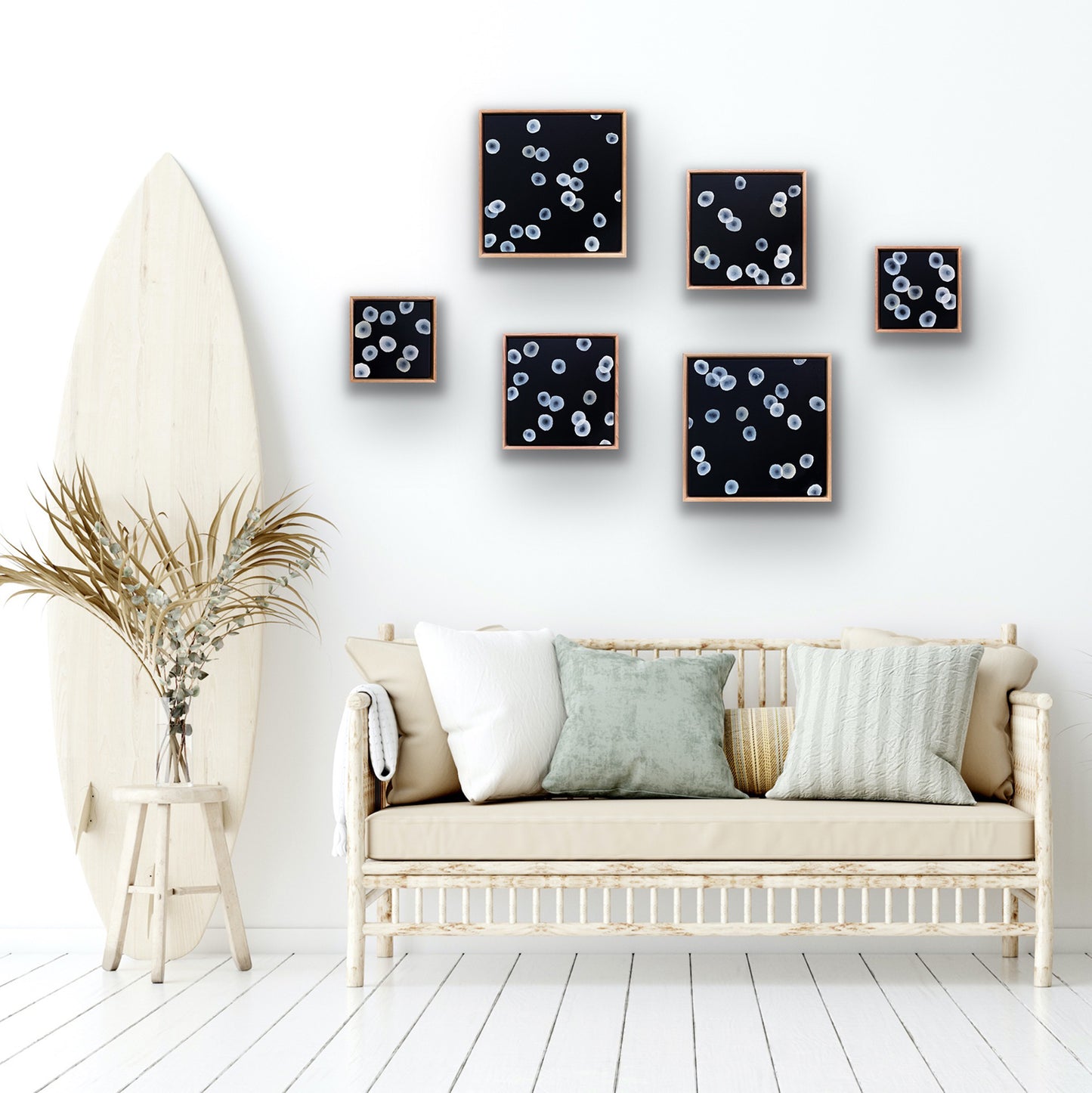 Orbicular Echo V - Abstract Monochrome Painting