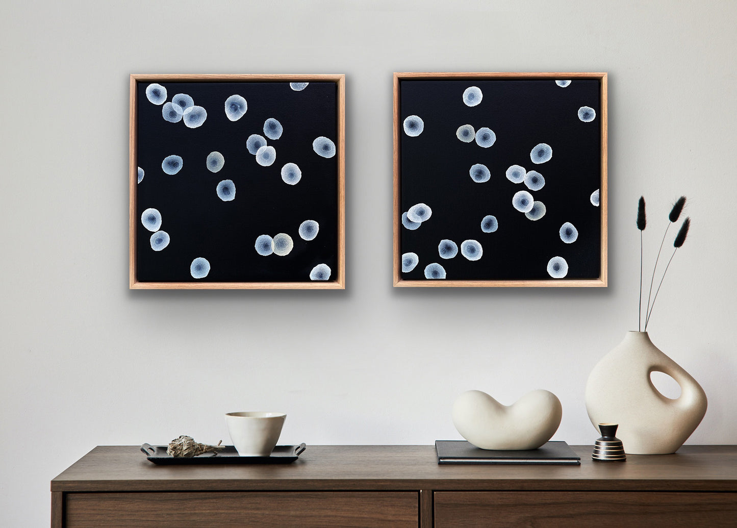 Orbicular Echo V - Abstract Monochrome Painting