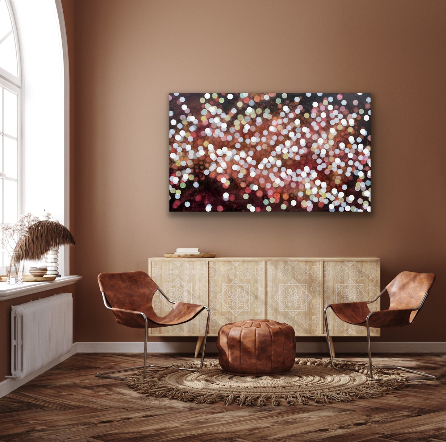 Bioluminescent Coral Bloom - Large Colourful Abstract Painting