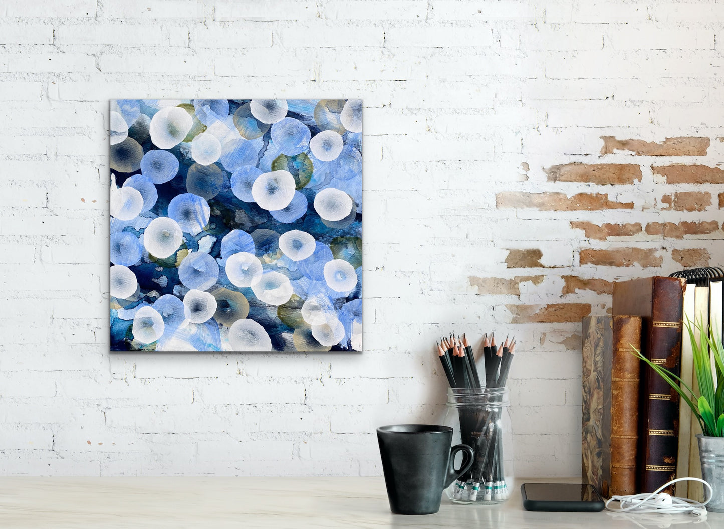 Bioluminous Drift VI - Abstract Sealife Painting