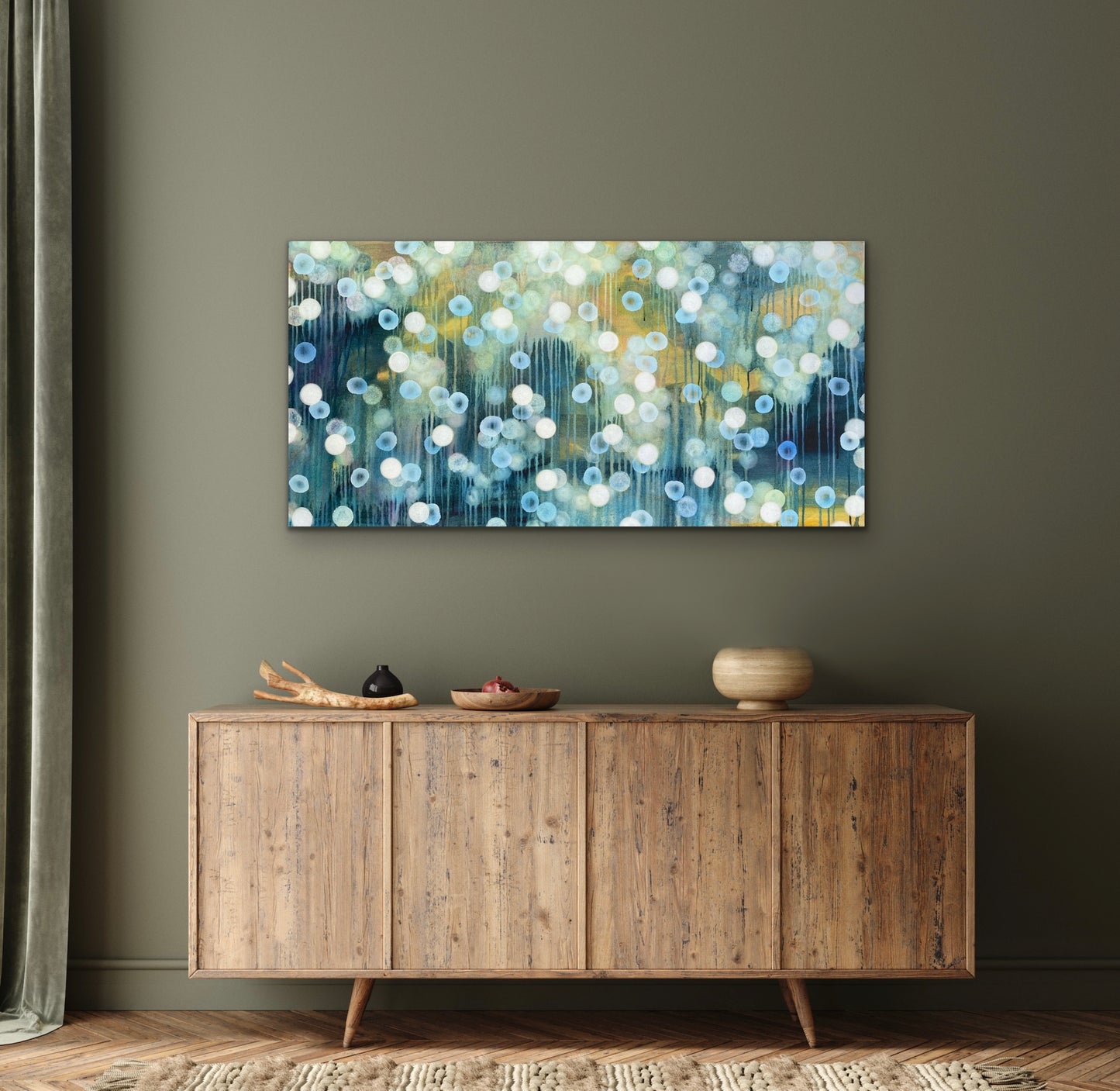 Bioluminescent Tideline Bloom - Original Abstract Artwork inspired by coastal life