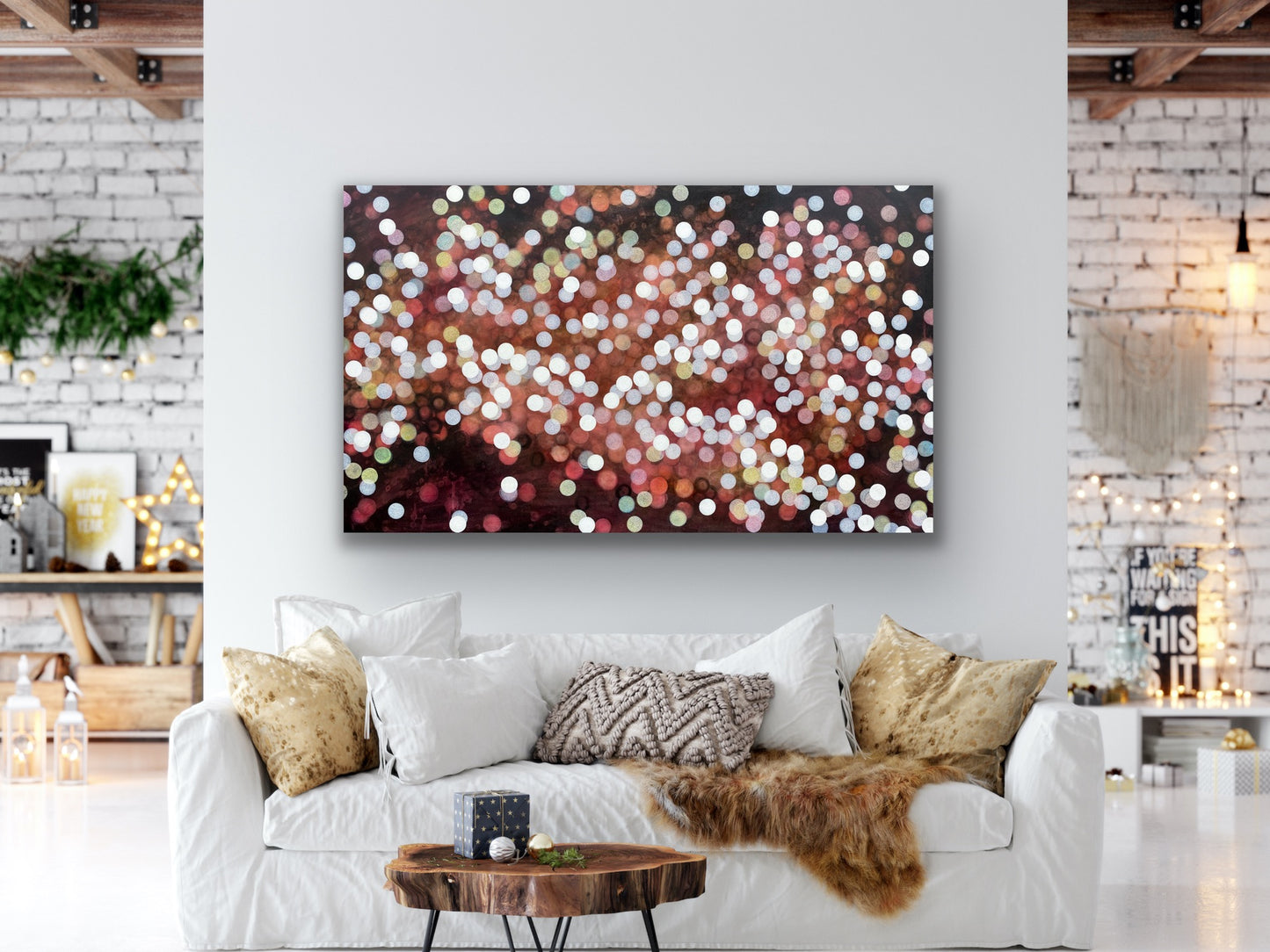 Bioluminescent Coral Bloom - Large Colourful Abstract Painting