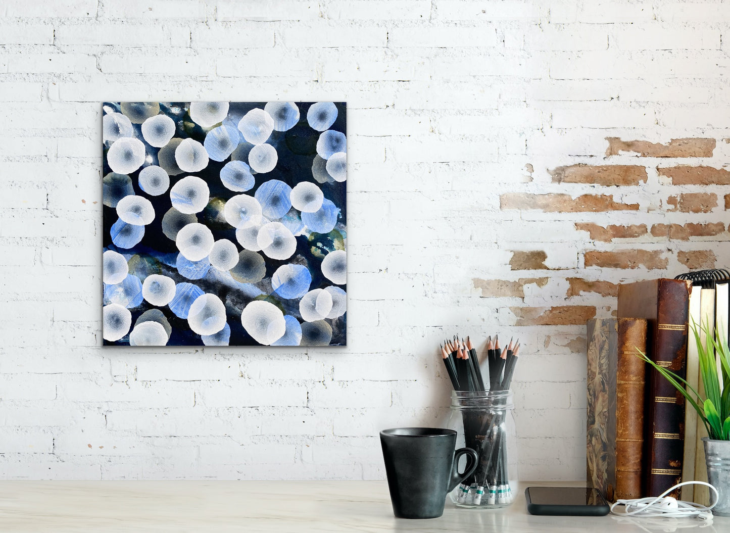 Bioluminous Drift VII - Abstract Sealife Painting
