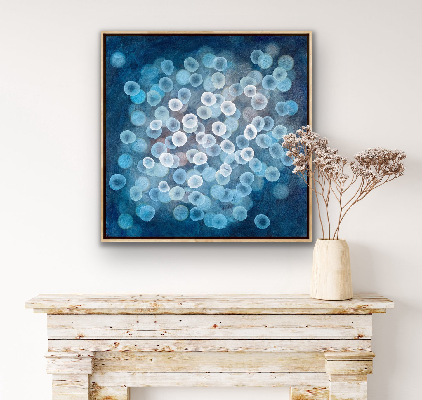 Bioluminescent Bloom Dance - Abstract Microscopic Sealife Painting
