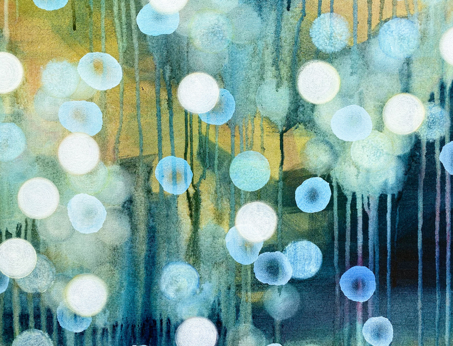 Bioluminescent Tideline Bloom - Original Abstract Artwork inspired by coastal life