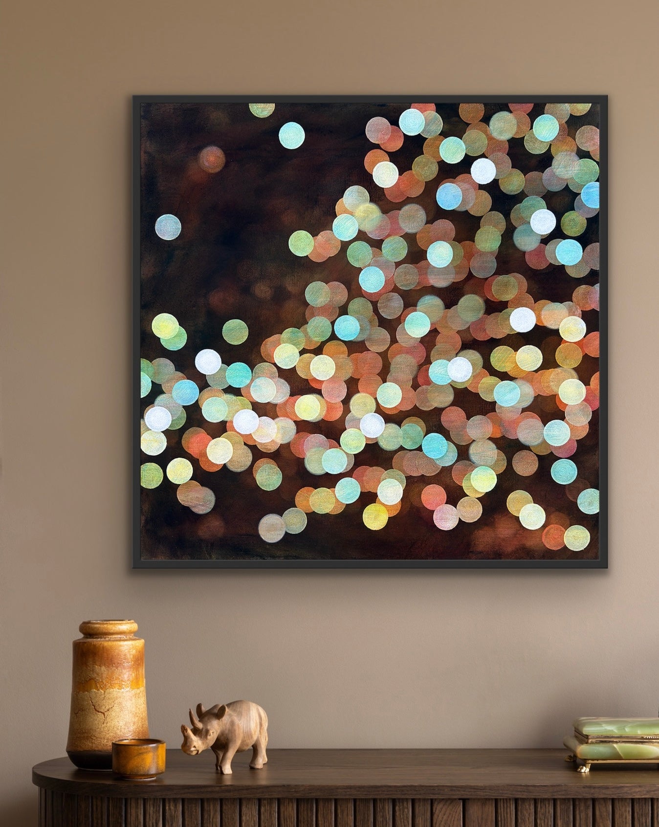 Bioluminous Bloom III - Large Original Abstract Painting Framed