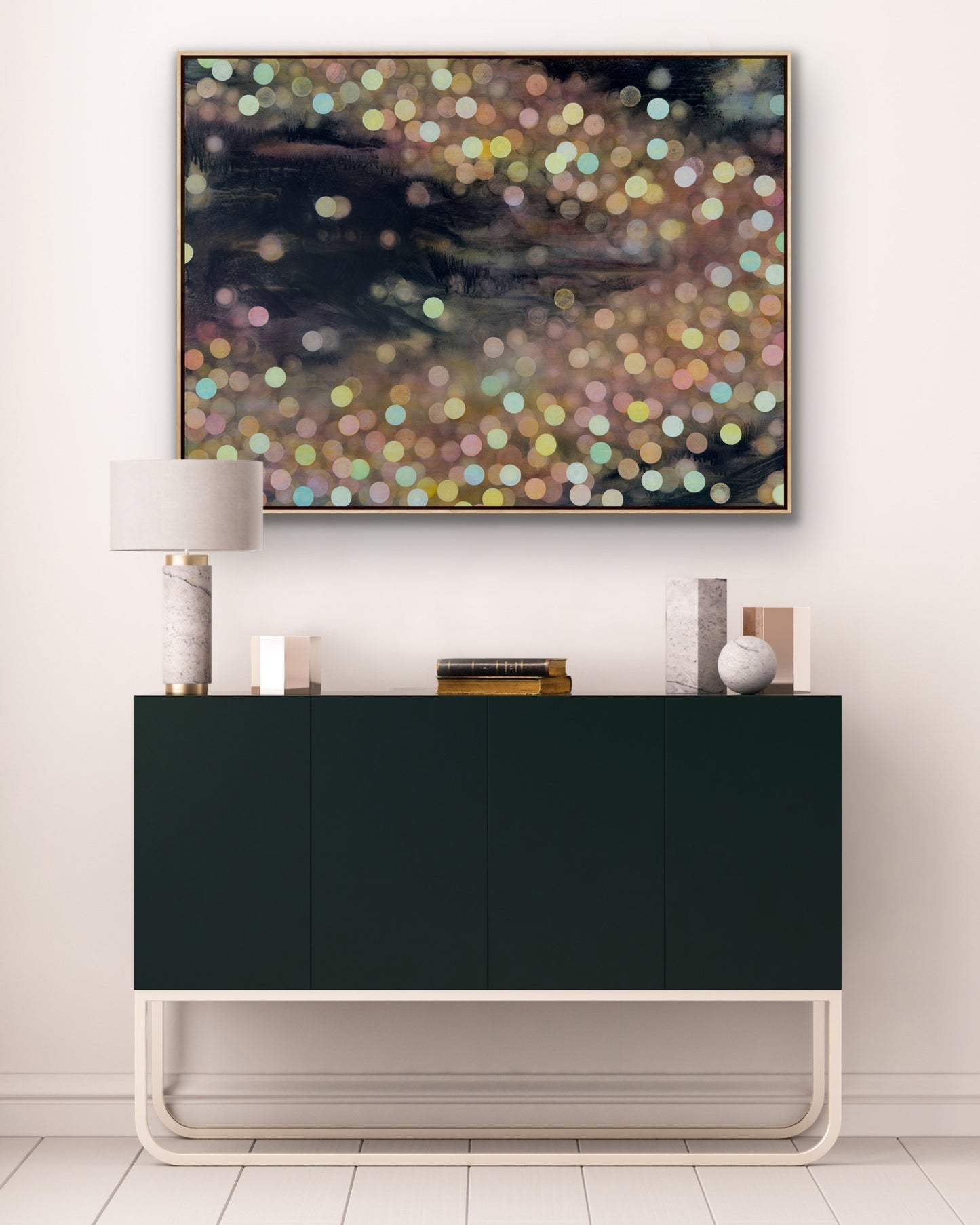 Of Ether and Water - Nocturne a Large Colourful Abstract Painting Framed