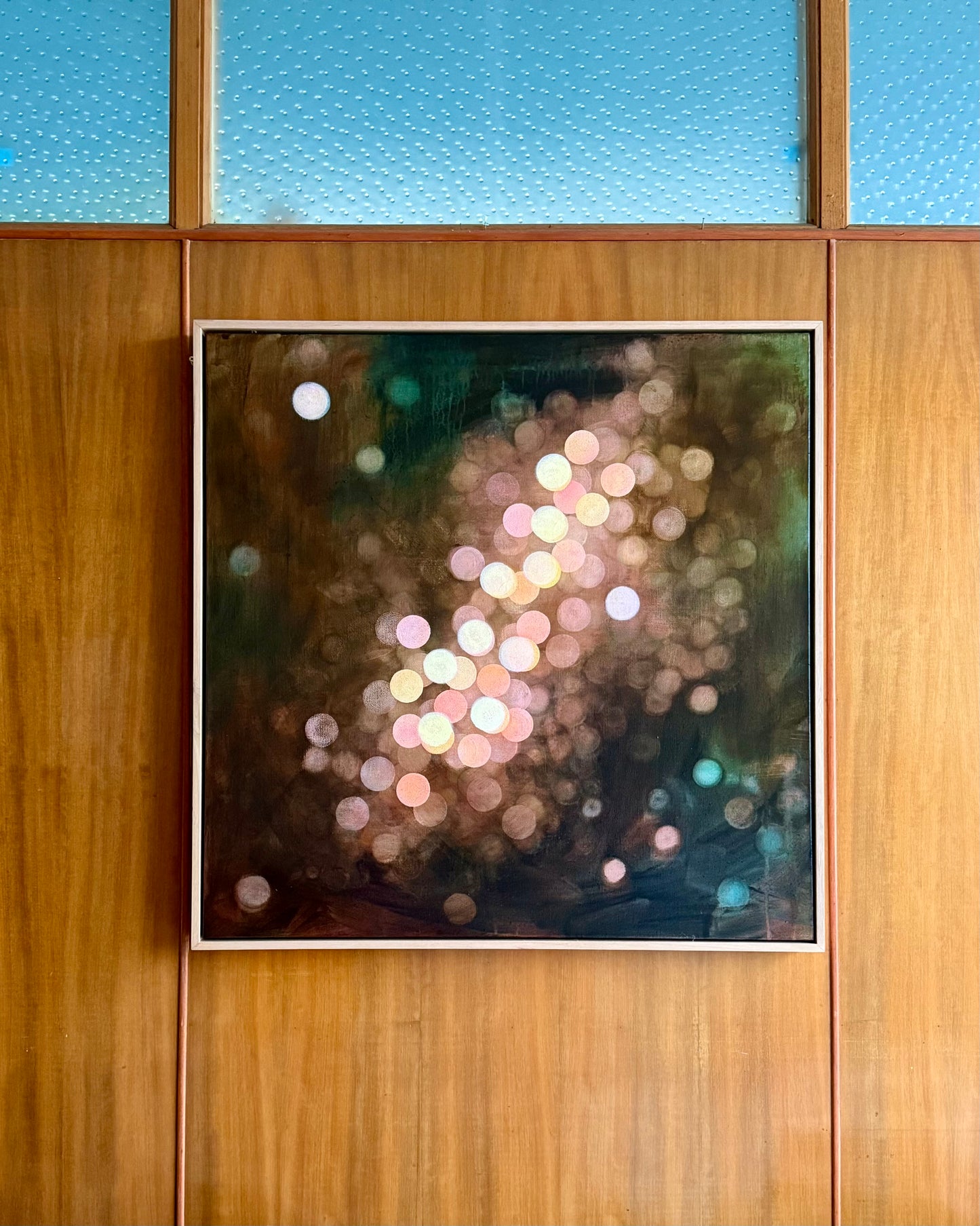 Bioluminous Bloom II - Large Original Abstract Painting Framed