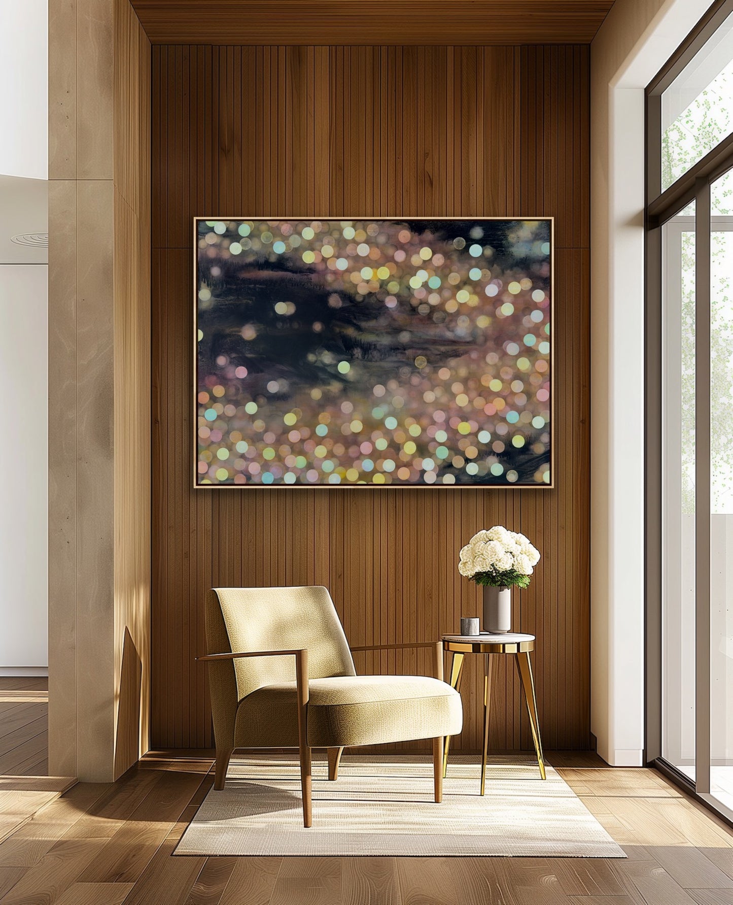 Of Ether and Water - Nocturne a Large Colourful Abstract Painting Framed