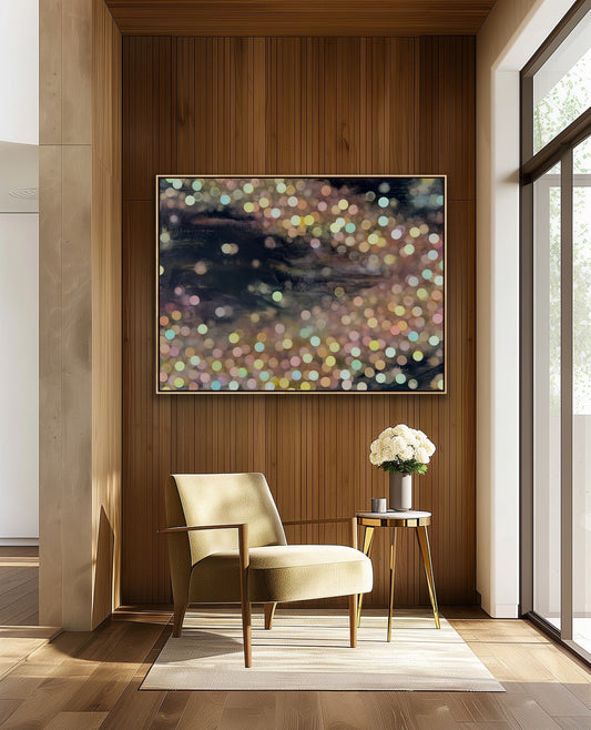 Of Ether and Water - Nocturne a Large Colourful Abstract Painting Framed