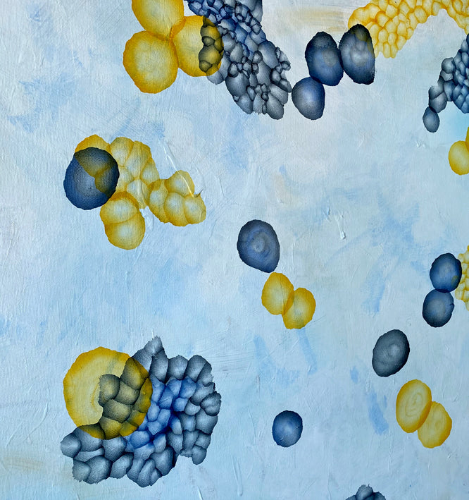 Aqua Vitae Bloom Cluster I  – Large Abstract Painting