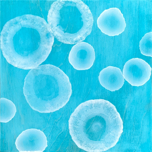 Aqueous Calm IV - Abstract Blue Sealife Painting