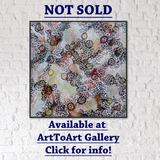 Bio Bloom Reef Song VIII - Large Abstract Sealife Painting Framed