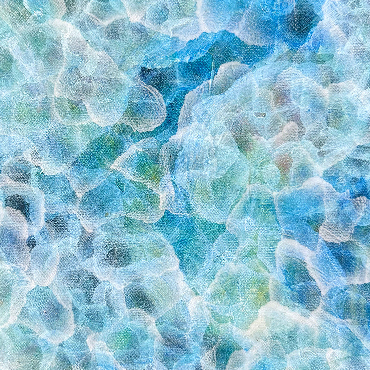 Bio Bloom – Tideline VI - Original Abstract Blue Sealife Painting Framed