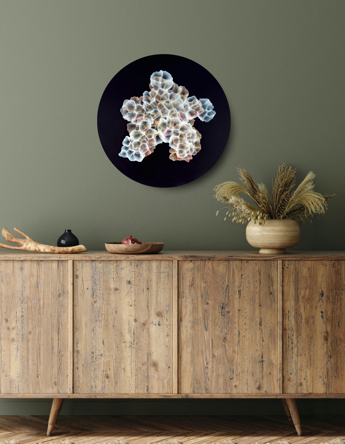 Bio Sphere – Rockpool Bloom II Original Ocean Art Painting on Round Panel