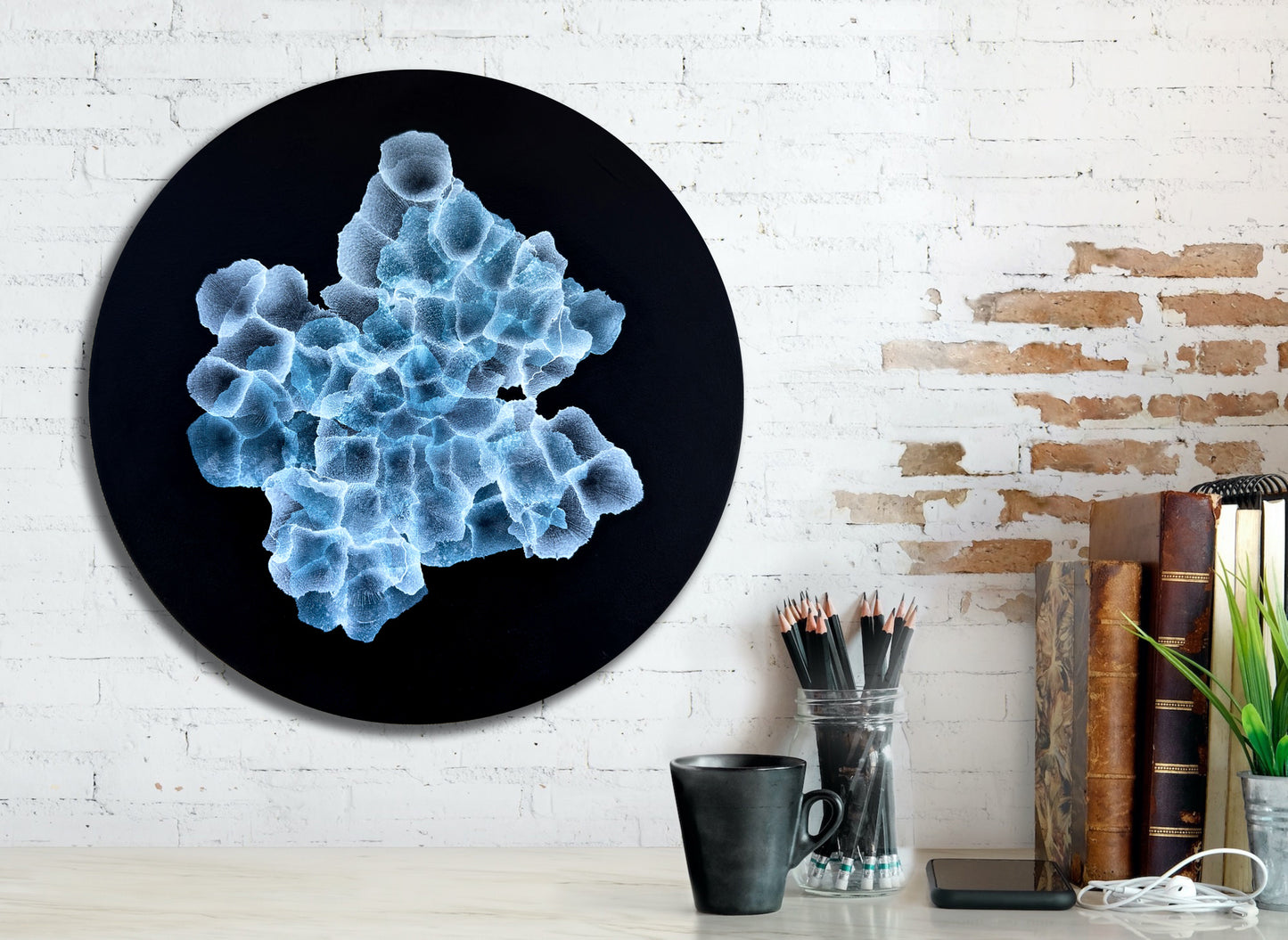 Bio Sphere – Rockpool Bloom Original Ocean Art Painting on Round Panel