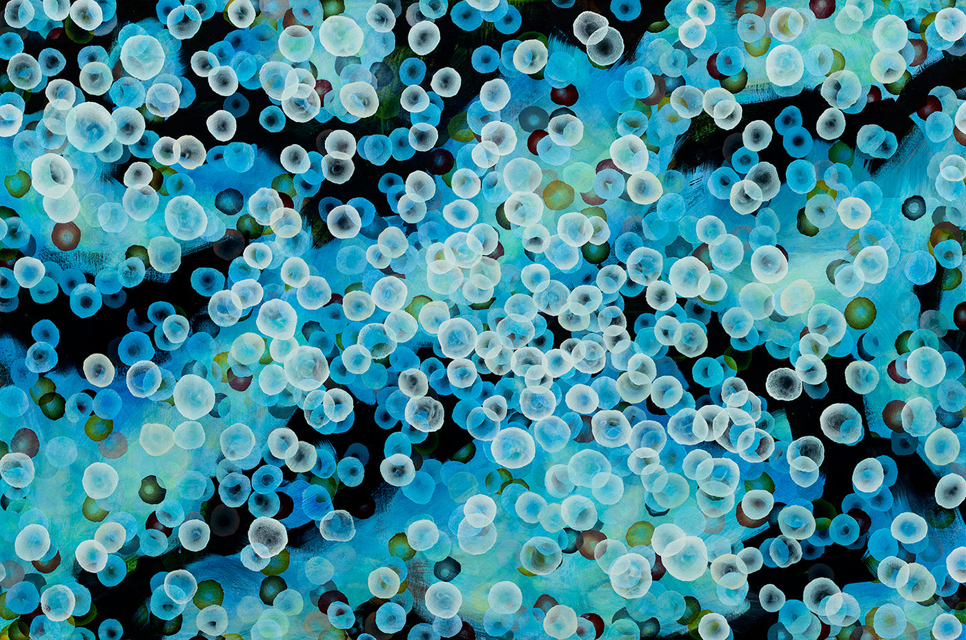 Bioluminescent Tideline Drift II - Large Original Abstract Sealife Painting