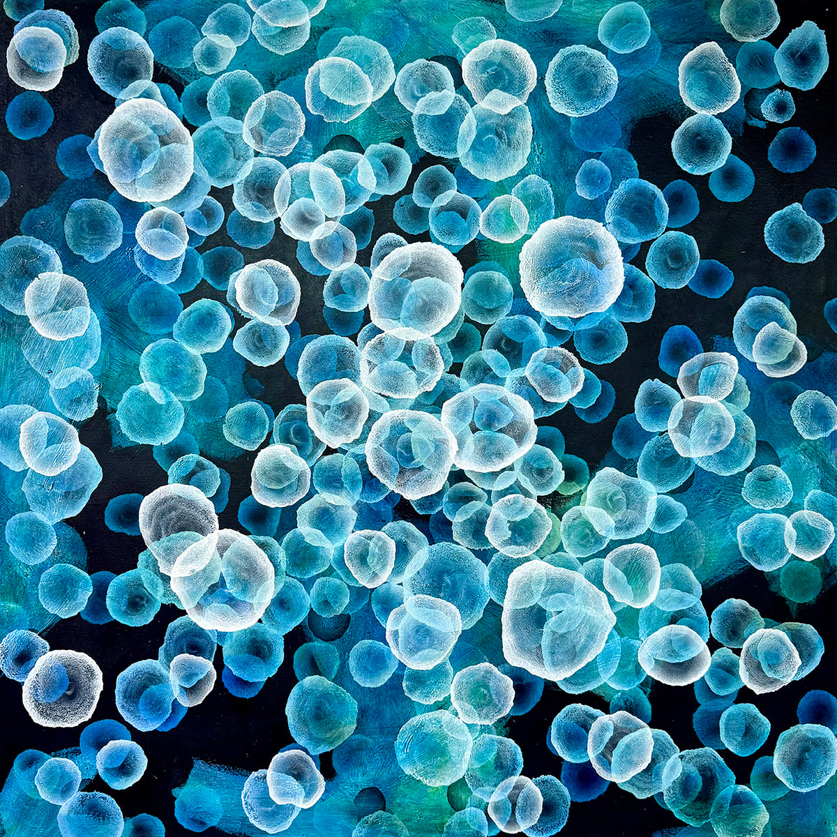 Bioluminous Deep Sea Drift  - Original Abstract Sealife Painting