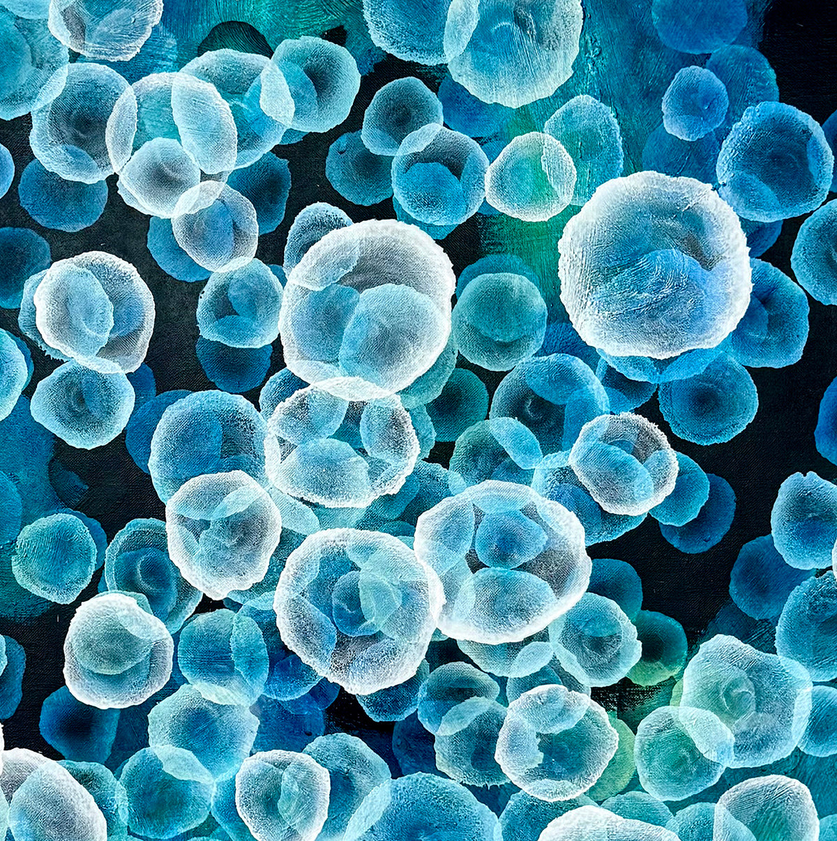 Bioluminous Deep Sea Drift  - Original Abstract Sealife Painting