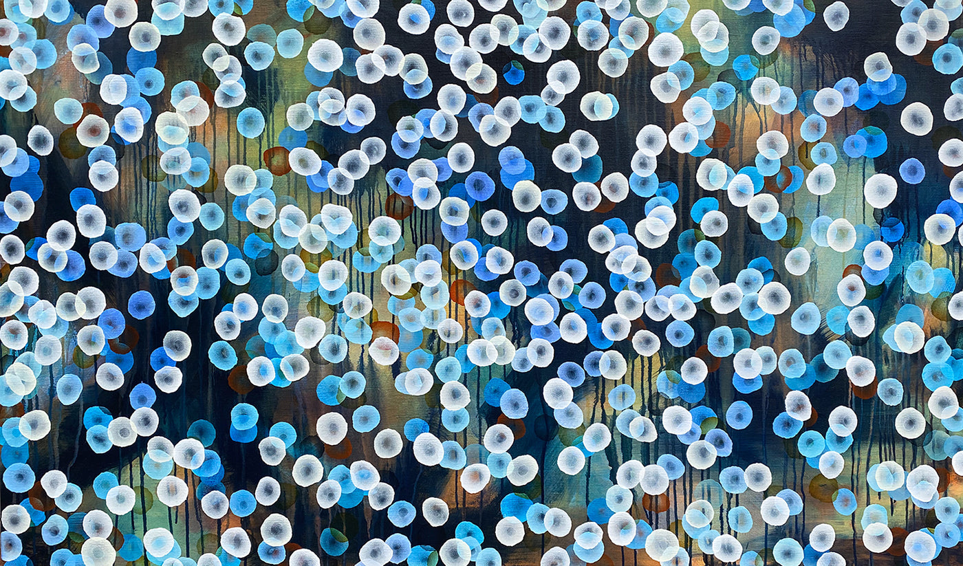 Bioluminescent Evening Flurry - Large Abstract Painting