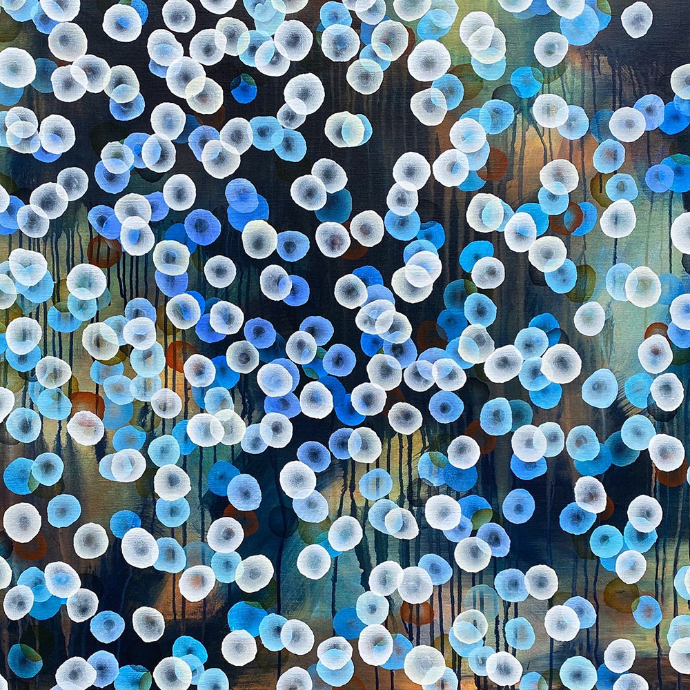 Bioluminescent Evening Flurry - Large Abstract Painting