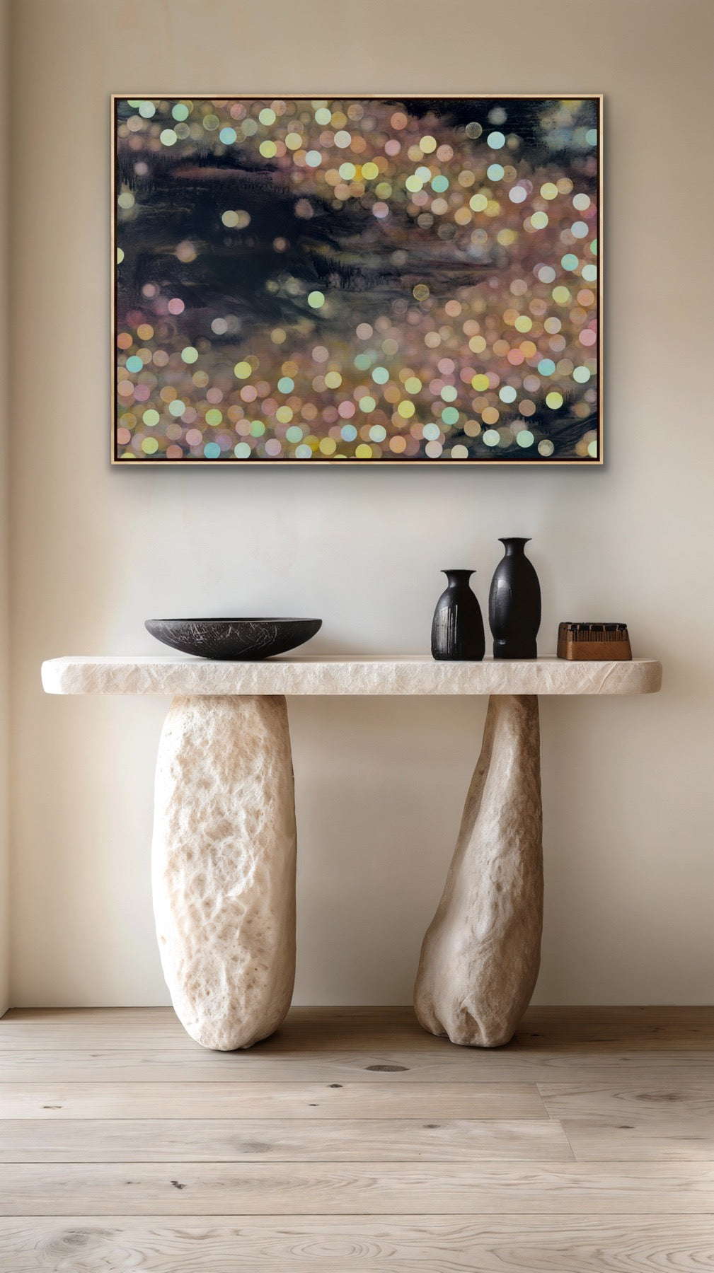 Of Ether and Water - Nocturne a Large Colourful Abstract Painting Framed