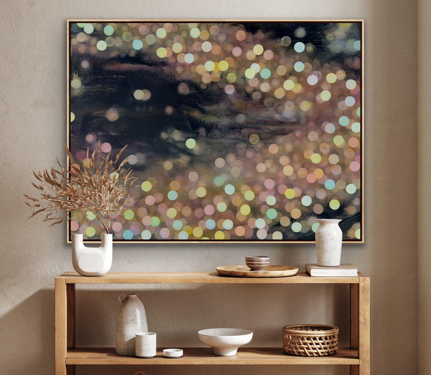 Of Ether and Water - Nocturne a Large Colourful Abstract Painting Framed