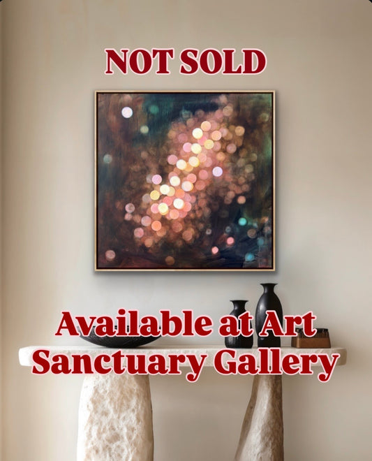 Bioluminous Bloom II - Large Original Abstract Painting Framed
