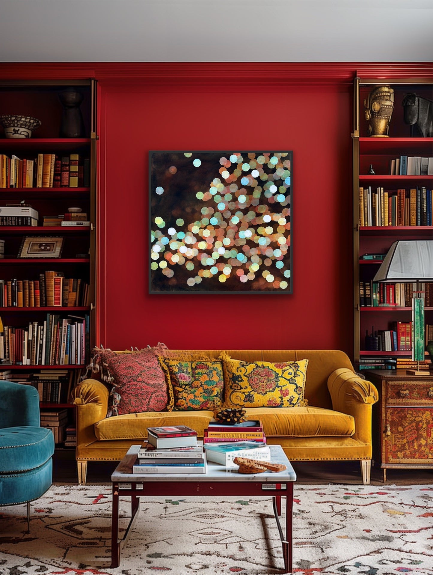 Bioluminous Bloom III - Large Original Abstract Painting Framed