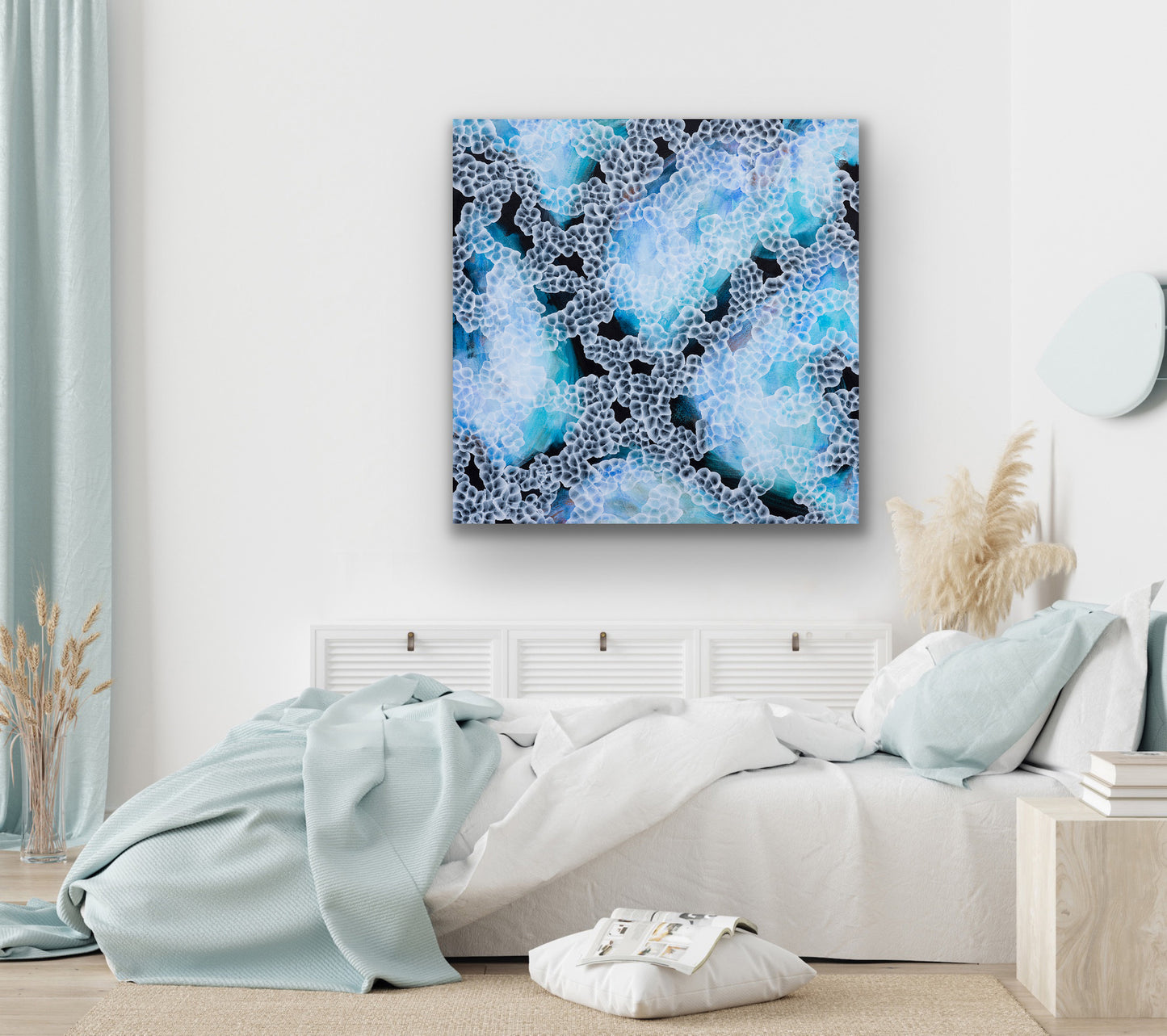 Rock Pool Blooms III - Abstract Artwork Blues Teals