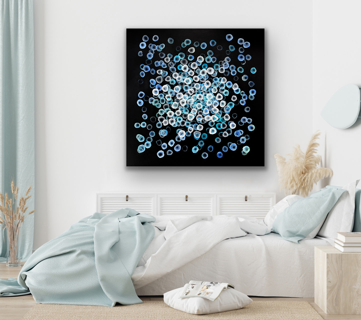 Bioluminous Rockpool Drift Basalt Coast - Original Abstract Sealife Painting