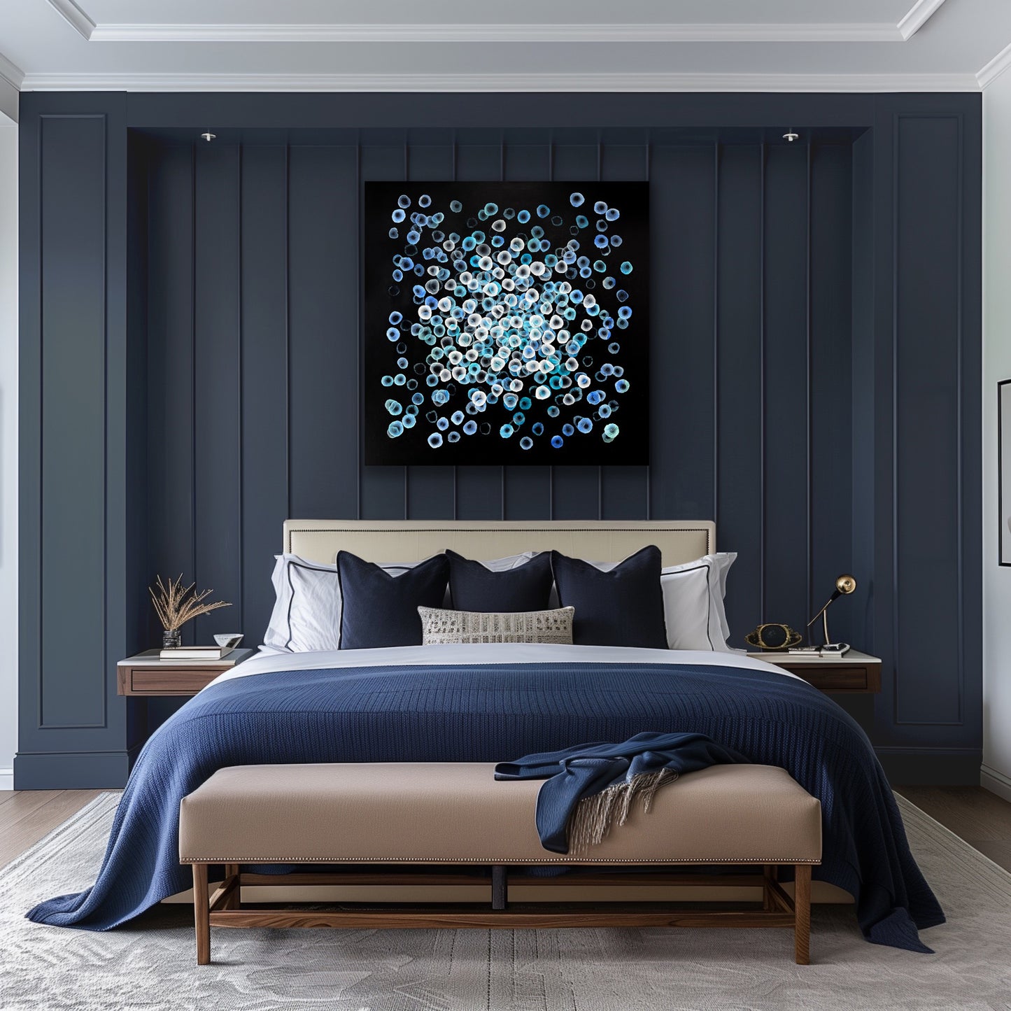 Bioluminous Rockpool Drift Basalt Coast - Original Abstract Sealife Painting