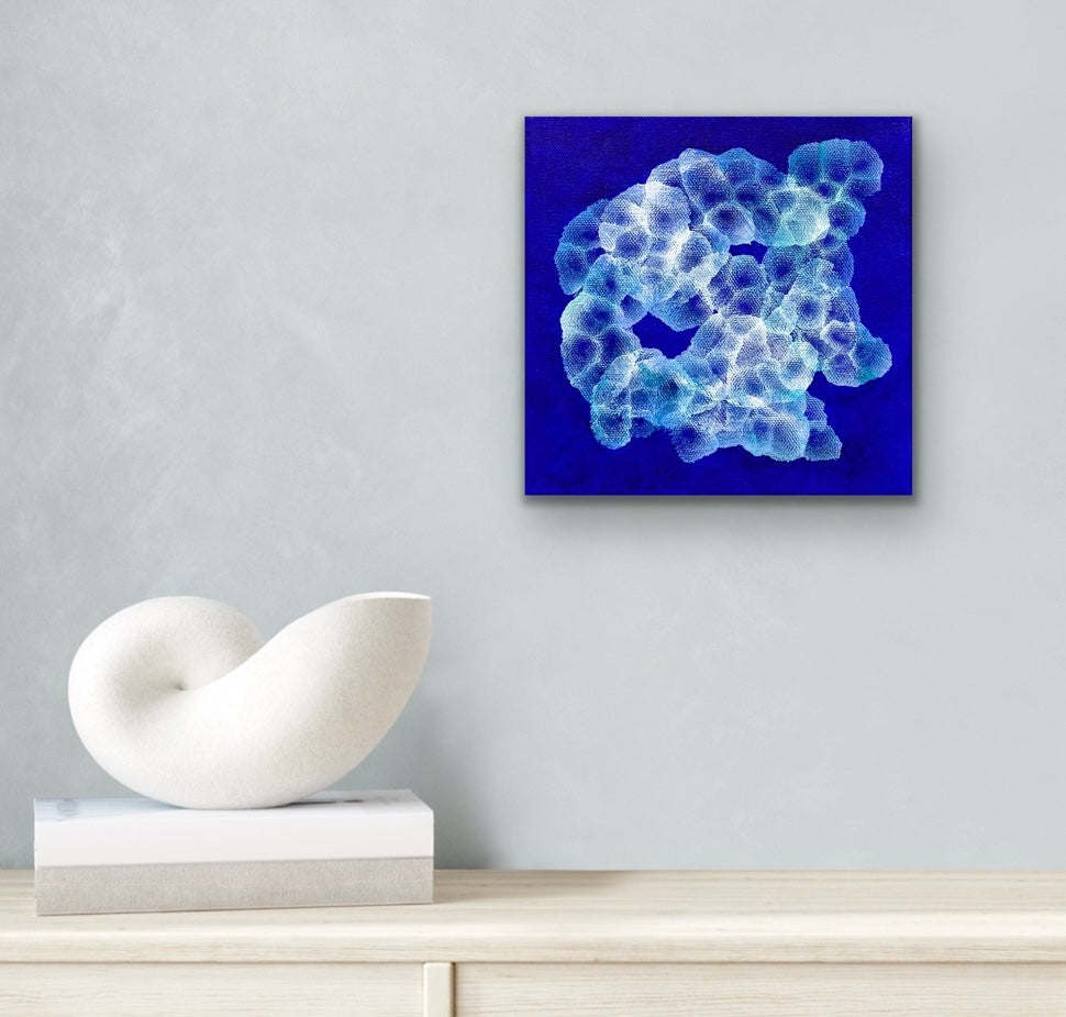 Biomorphic Reef Dancer IV - Abstract Small Sealife Painting