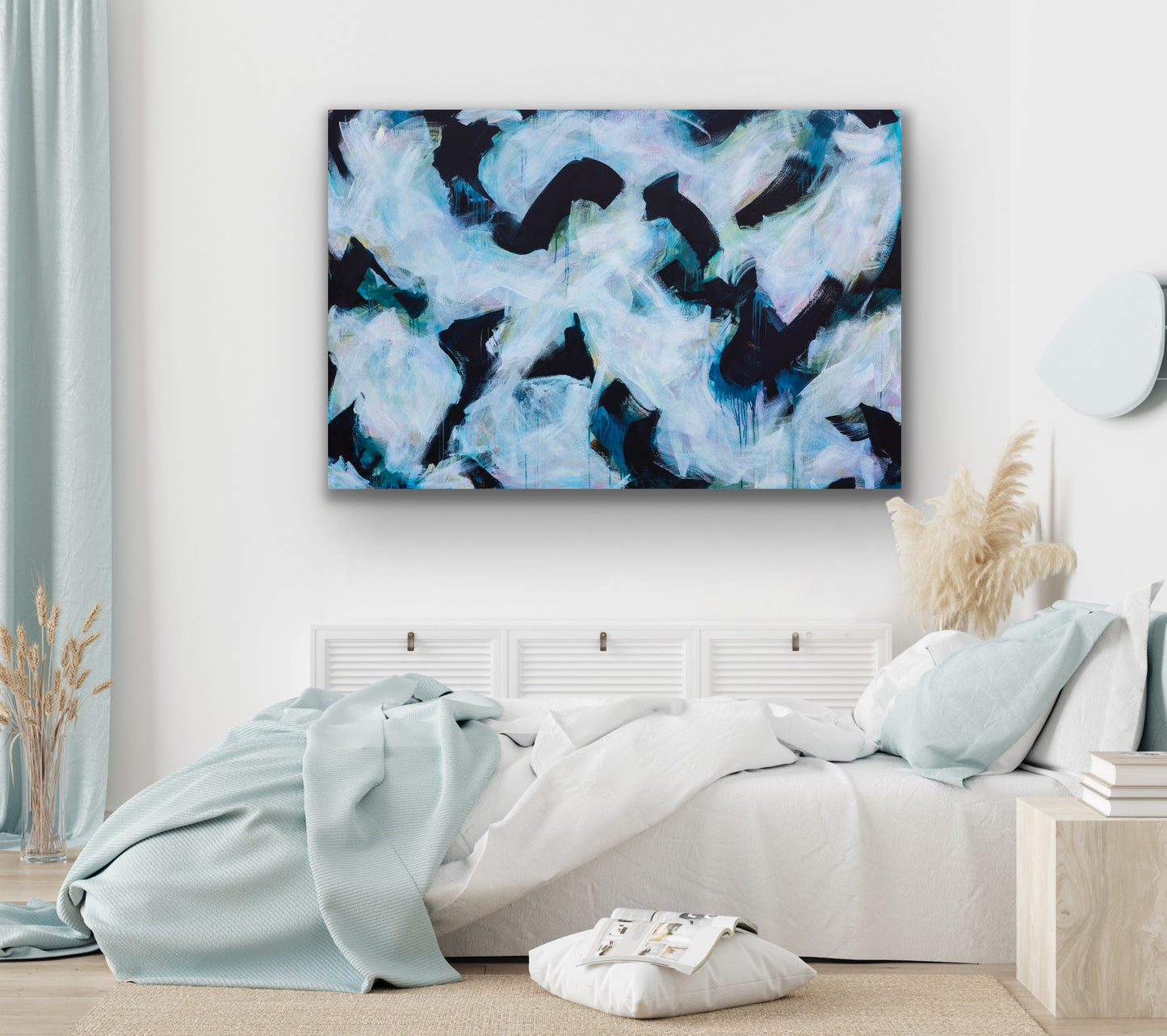 Tideline Musings Kelp, Basalt & Crazy Birds - Large Abstract Painting