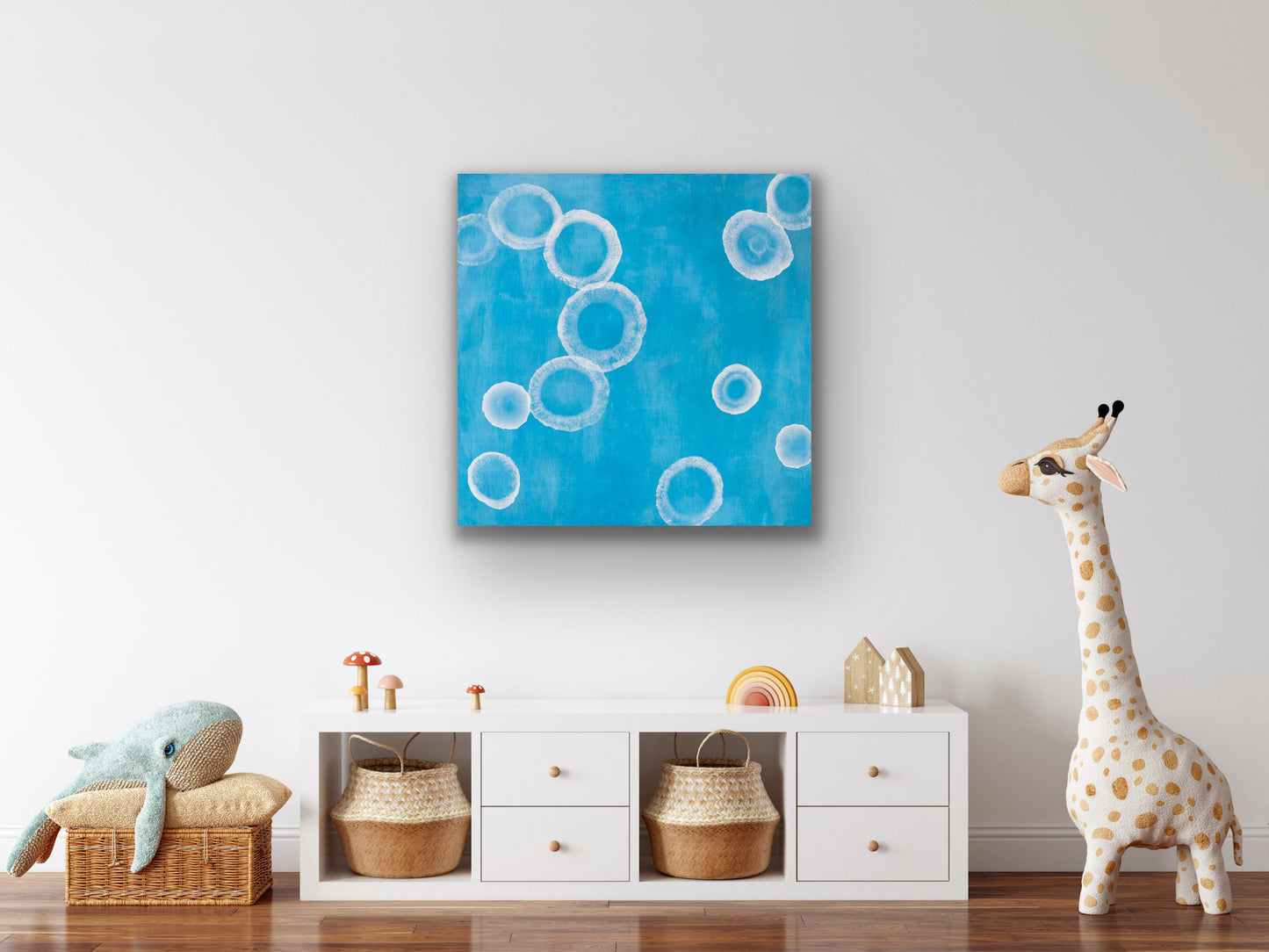 Aqueous Calm III - Abstract Blue Sealife Painting