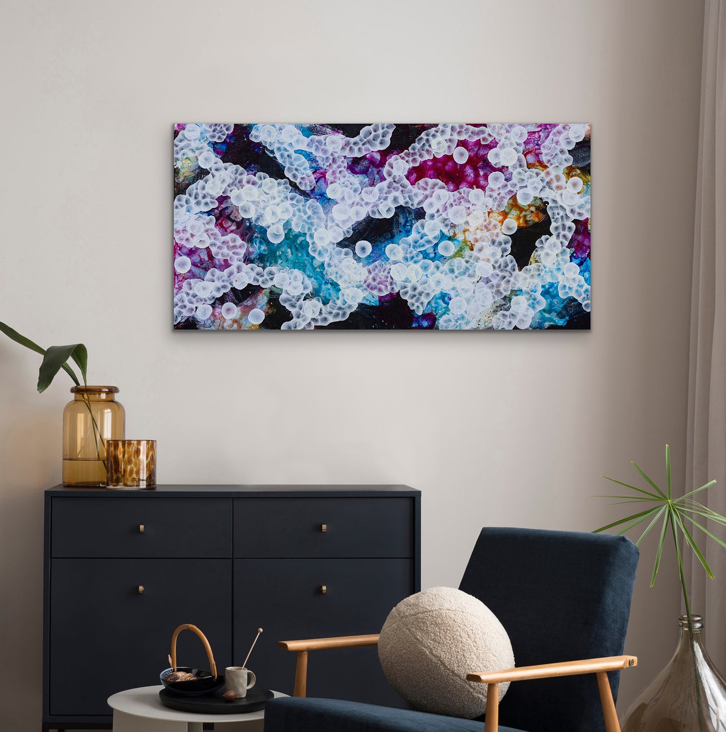 Bio Bloom Rockpool Musings V  Large Original Abstract Sealife Painting