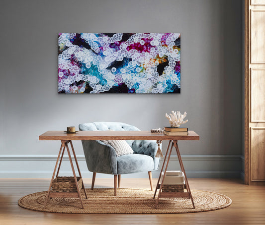 Bio Bloom Rockpool Musings V  Large Original Abstract Sealife Painting