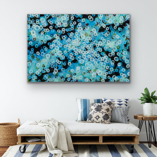 Bioluminescent Tideline Drift II - Large Original Abstract Sealife Painting