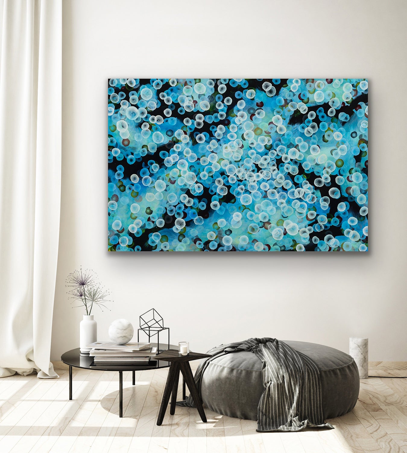 Bioluminescent Tideline Drift II - Large Original Abstract Sealife Painting