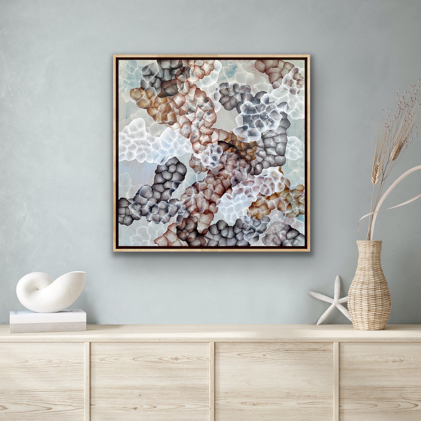 Bio Bloom Tideline Cluster I - Original Abstract Sealife Painting 51cm x 51cm