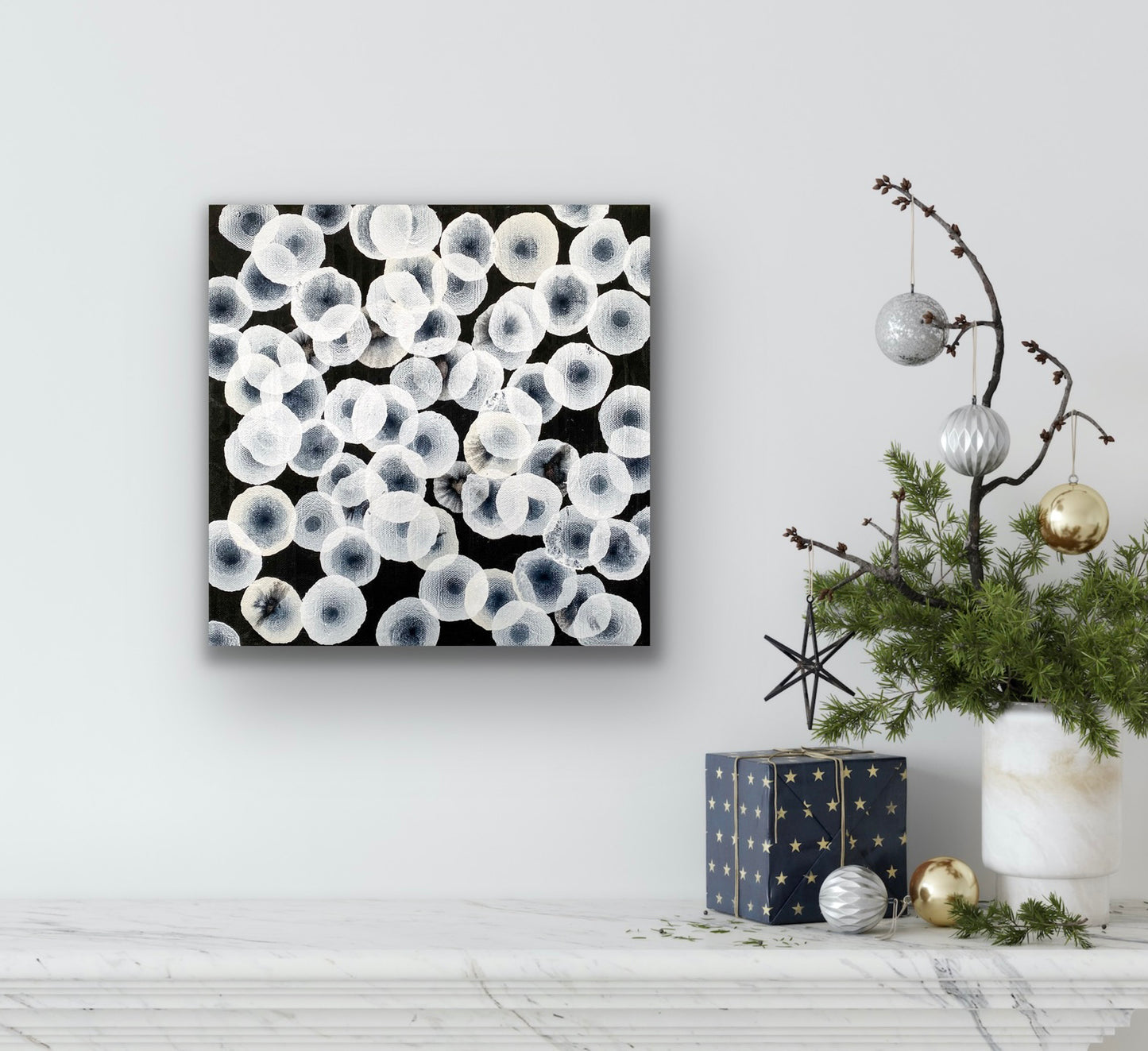 Orbicular Bloom XVI - Abstract Monochrome Painting