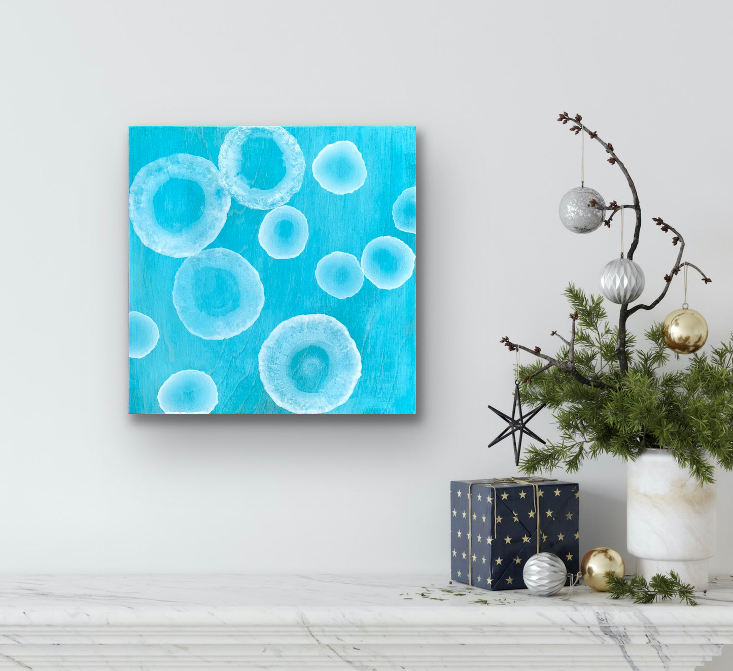 Aqueous Calm IV - Abstract Blue Sealife Painting