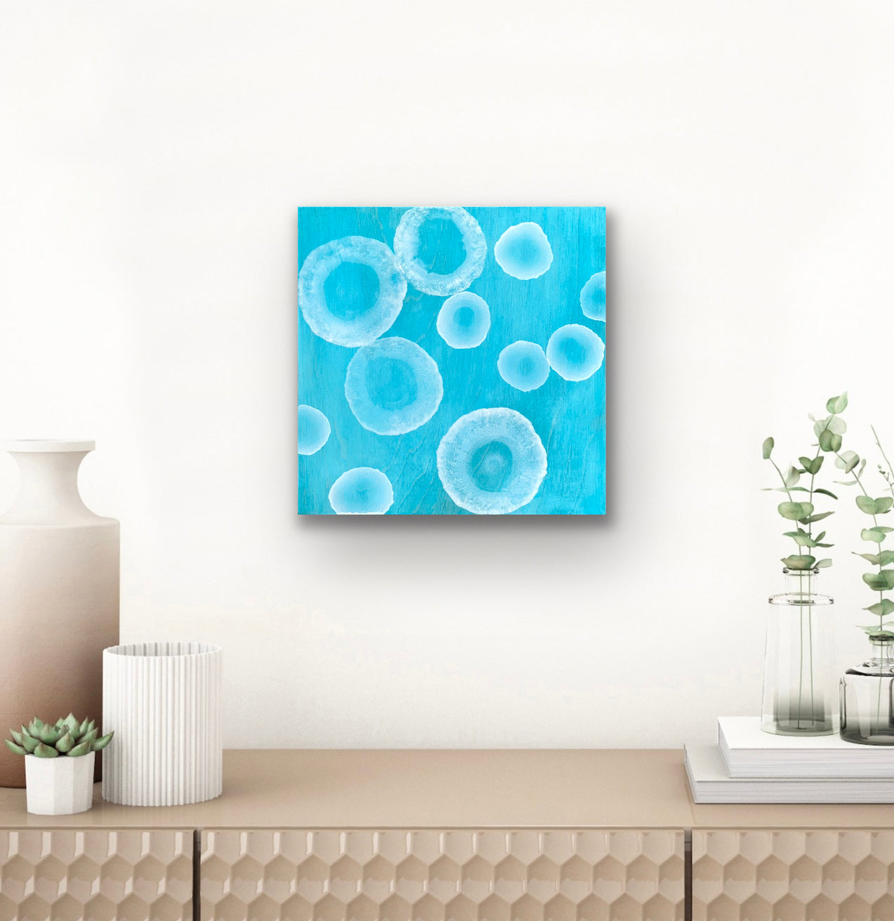 Aqueous Calm IV - Abstract Blue Sealife Painting